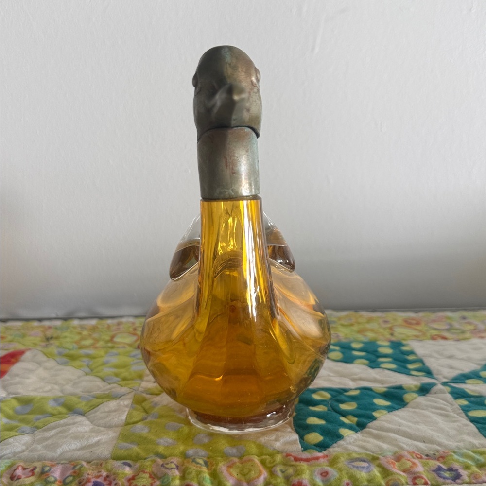 VINTAGE Amber Glass Duck Figurine with Brass Accents Karl Palda, MCM Home Decor - Picture 2 of 5